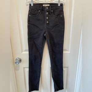 Madewell high rise black denim skinny jeans button fly size 0/23